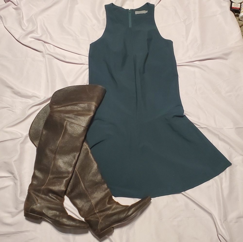 Cos forest green sleeveless dress